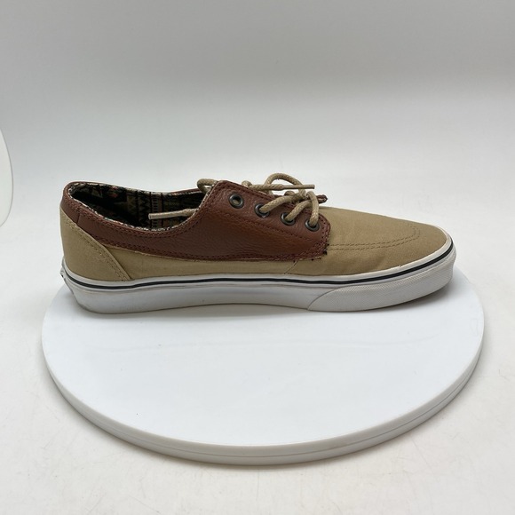 Vans Mens 8 Womens 9.5 Brigata 721356 Brown Leather Canvas Casual Shoes Sneakers - Picture 6 of 10